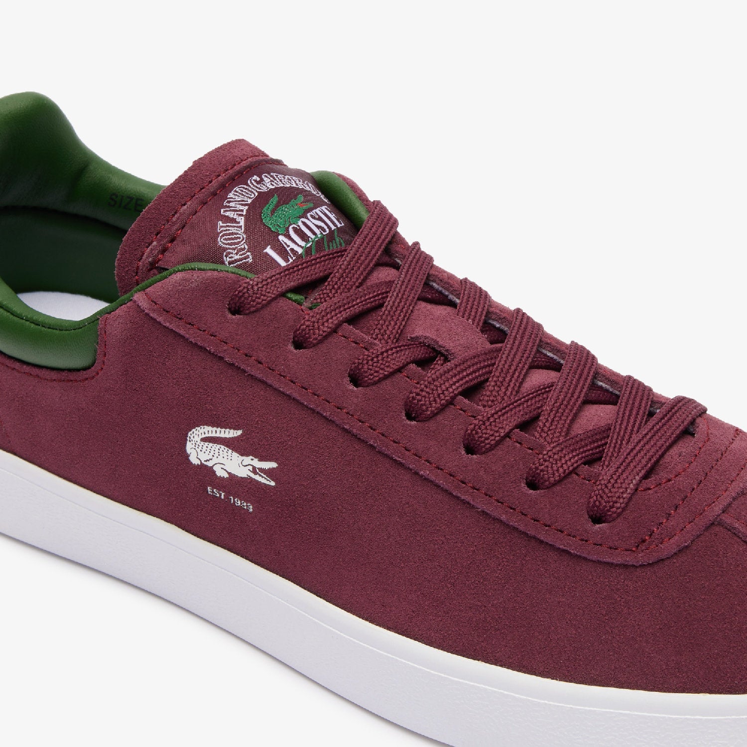 Sneakers Baseshot Lacoste x Roland-Garros en cuir - Dark Burgundy
