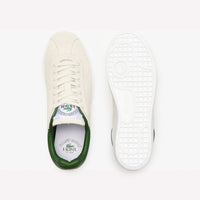Sneakers Baseshot Lacoste x Roland-Garros en cuir - Off White & Green