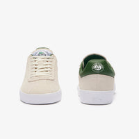 Sneakers Baseshot Lacoste x Roland-Garros en cuir - Off White & Green