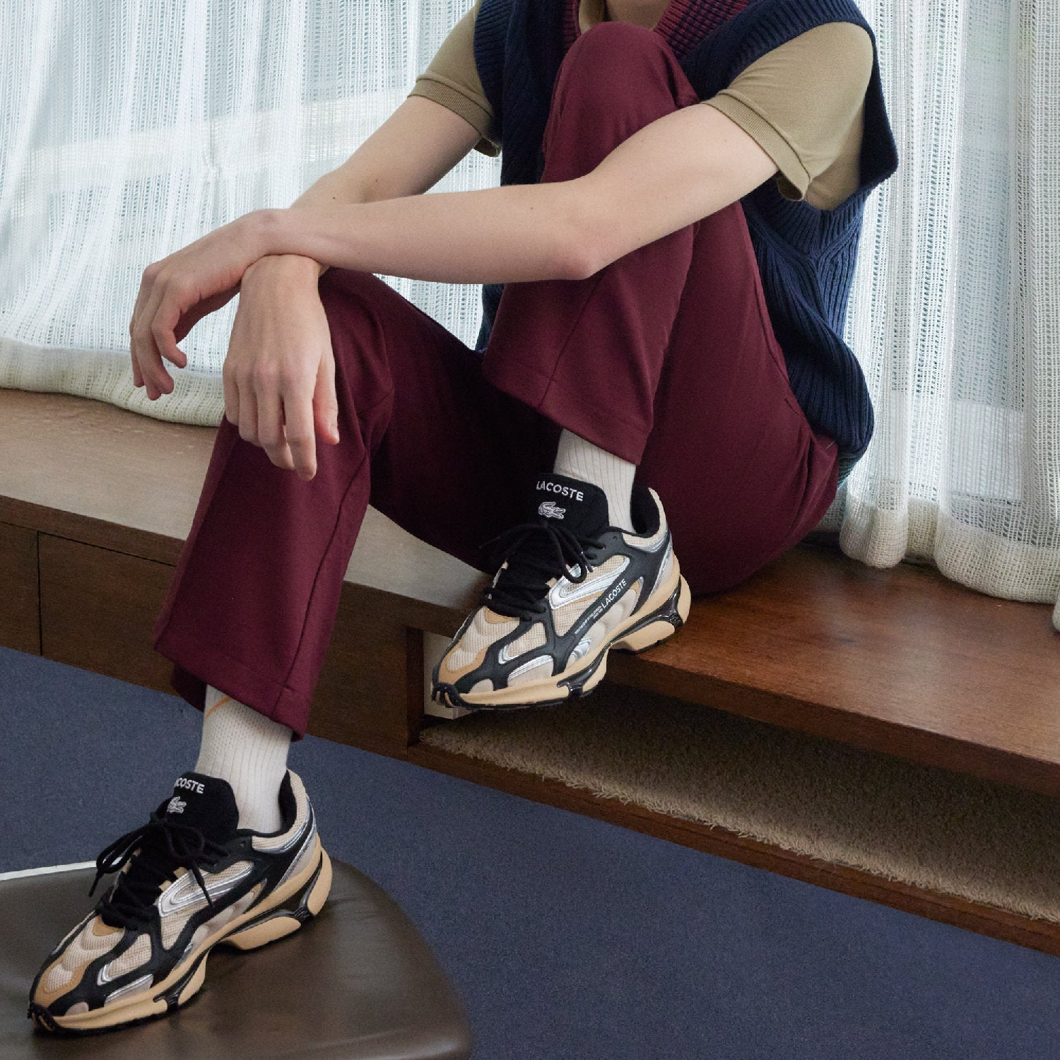L003 2K24 leather sneakers - Light Tan & Black