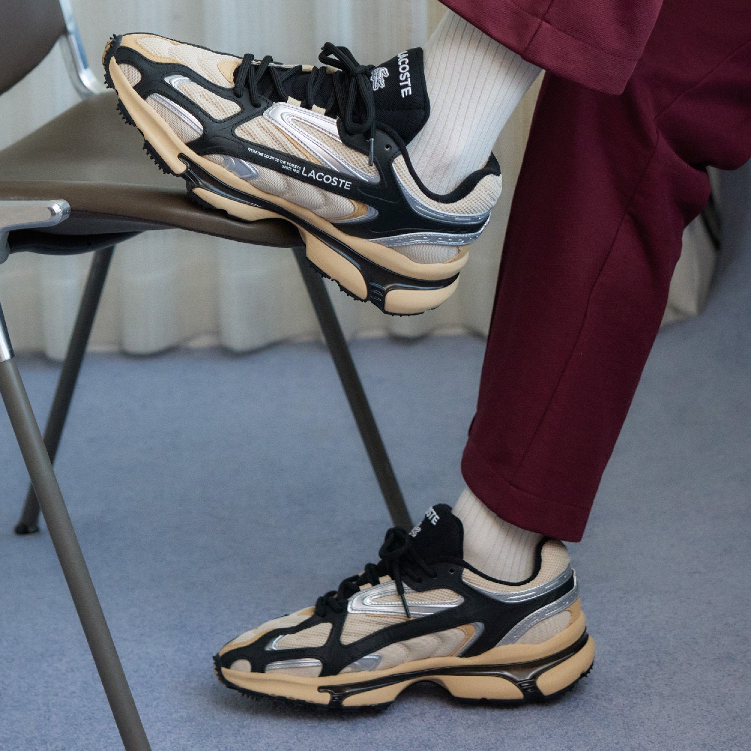 L003 2K24 leather sneakers - Light Tan & Black
