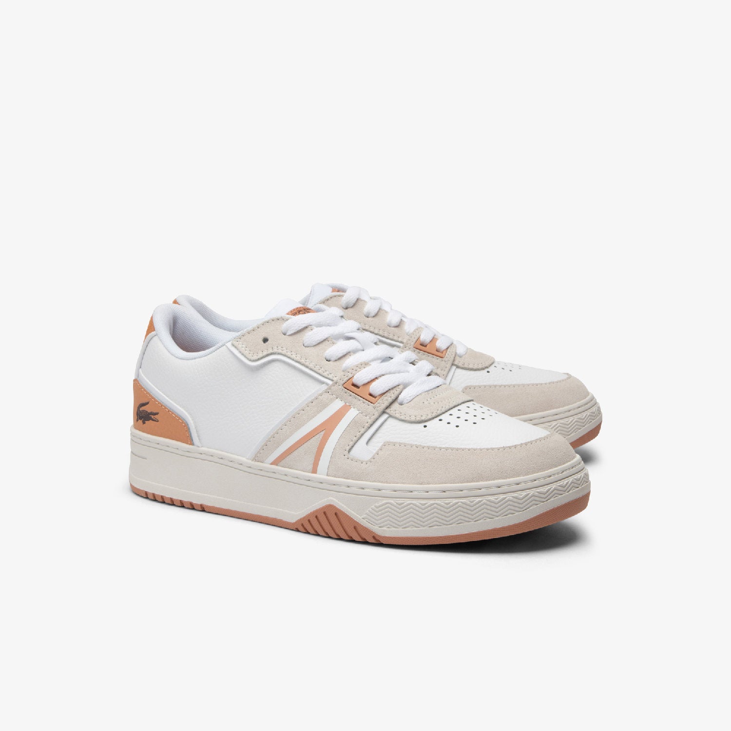Sneakers L001 en cuir - White & Light Brown