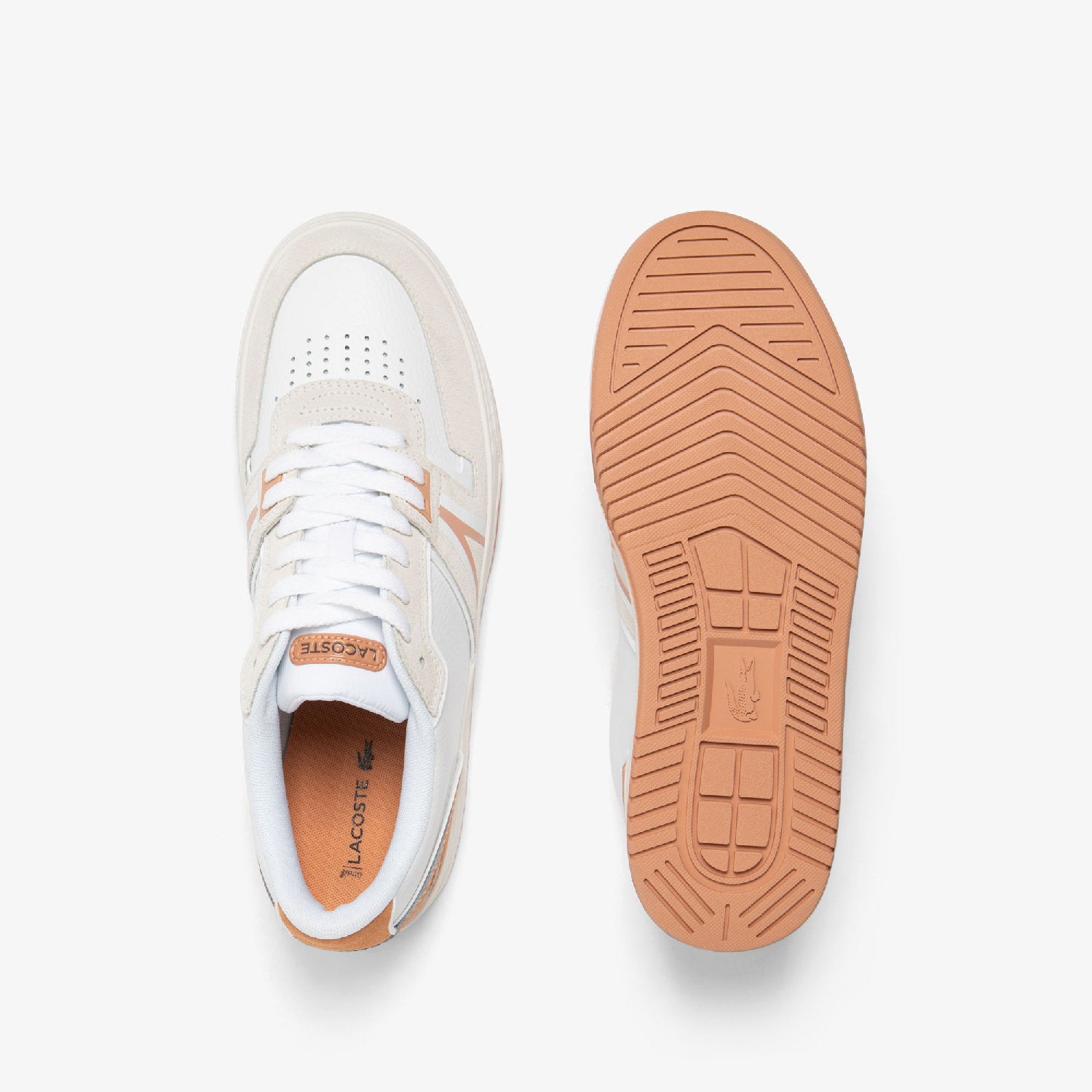 Sneakers L001 en cuir - White & Light Brown