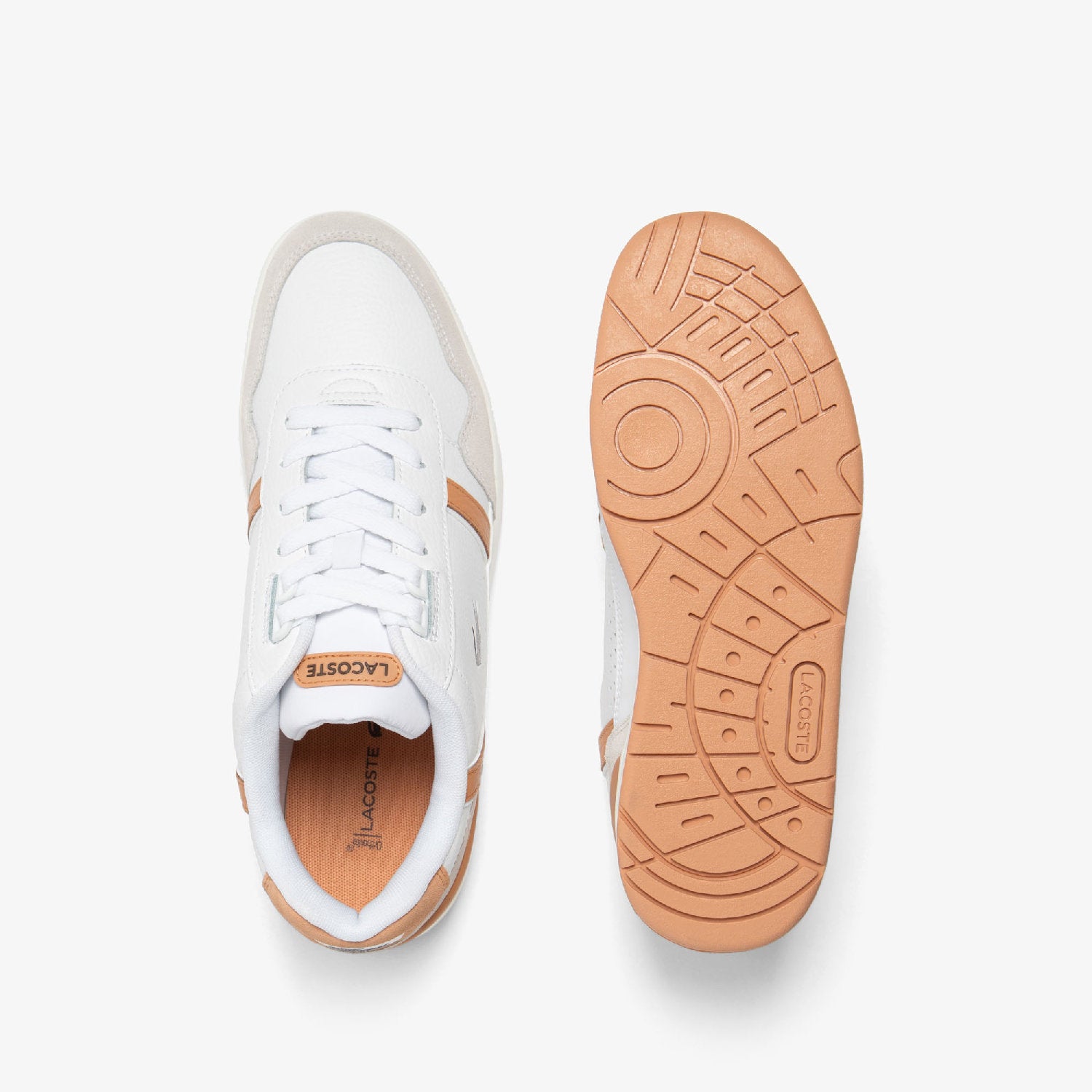 Sneakers T-Clip en cuir - White & Light Brown