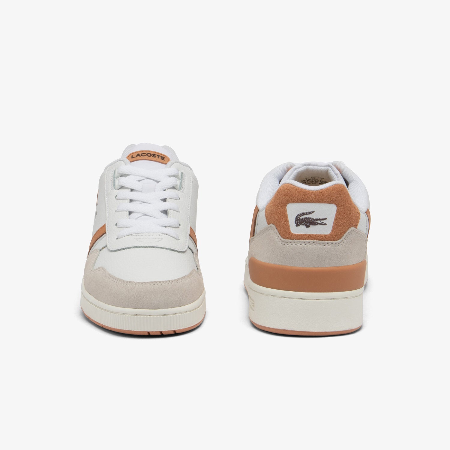 Sneakers T-Clip en cuir - White & Light Brown