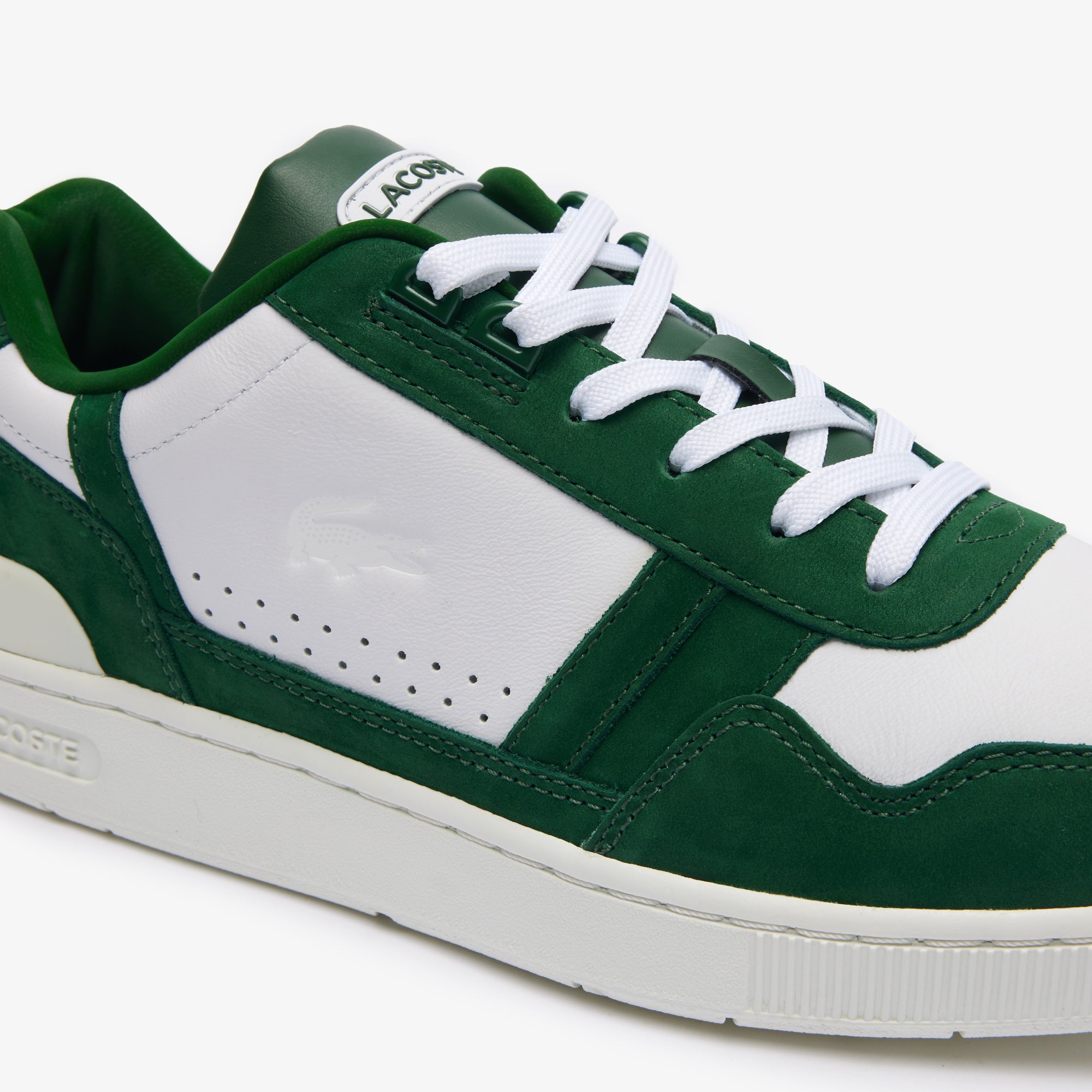 Sneakers T-Clip en cuir - White & Dark Green