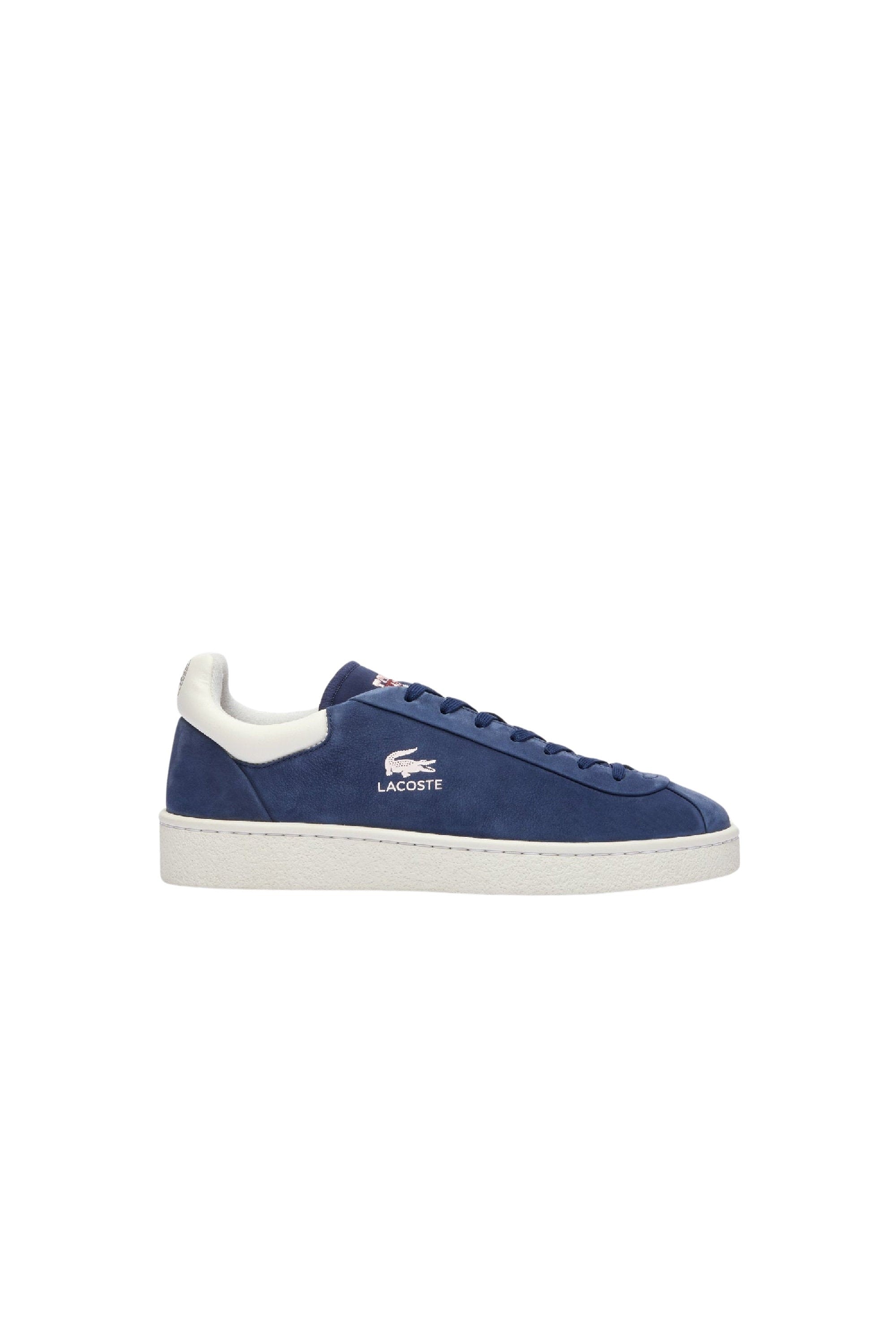 Sneakers Baseshot Lacoste x Roland-Garros en cuir - Navy & Off White