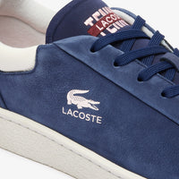 Sneakers Baseshot Lacoste x Roland-Garros en cuir - Navy & Off White