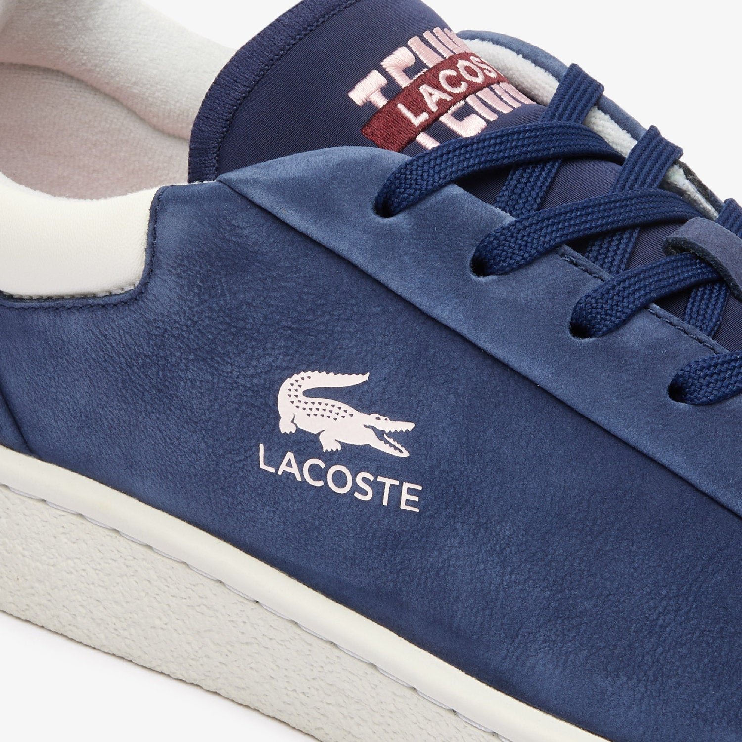 Sneakers Baseshot Lacoste x Roland-Garros en cuir - Navy & Off White