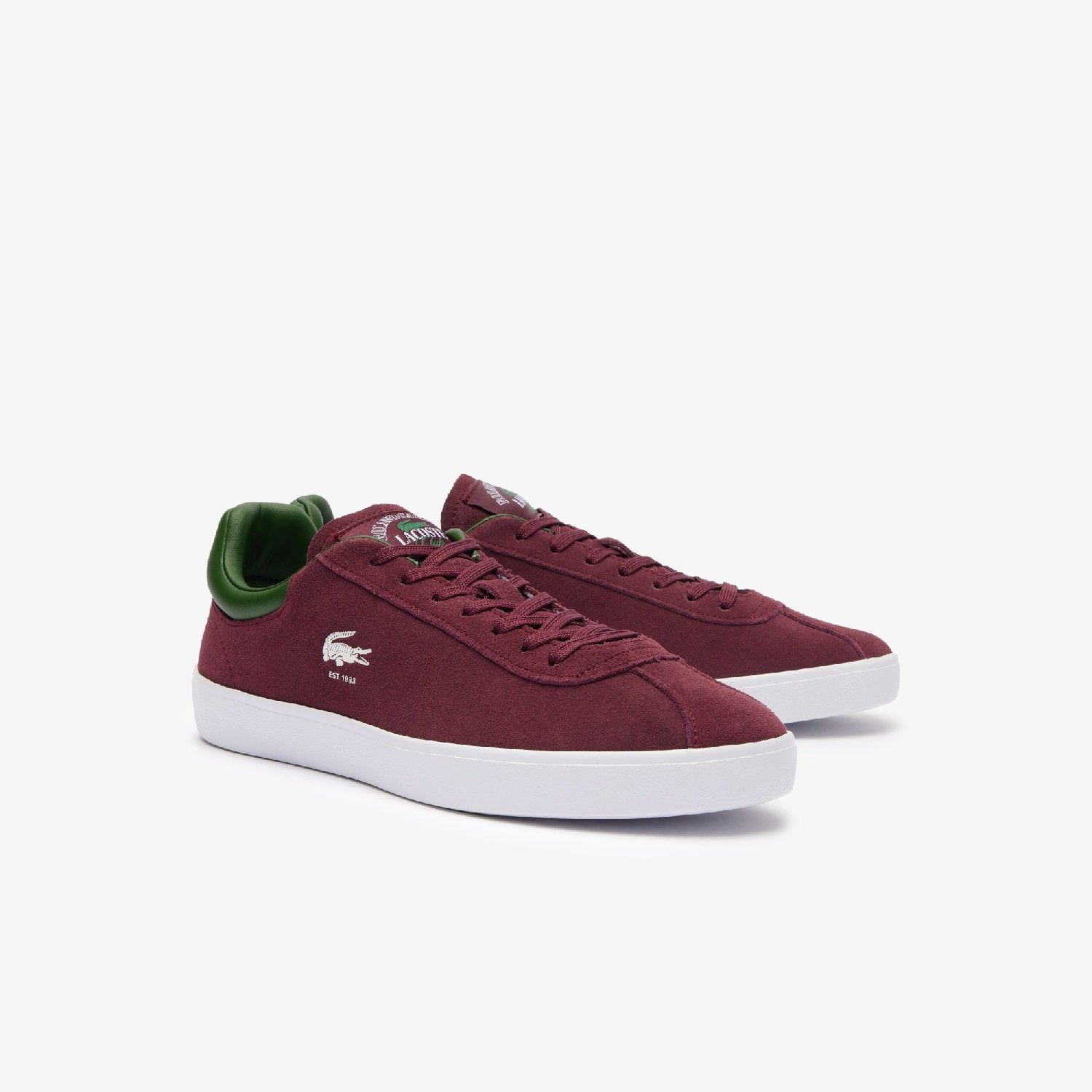 Sneakers Baseshot Lacoste x Roland-Garros en cuir - Dark Burgundy