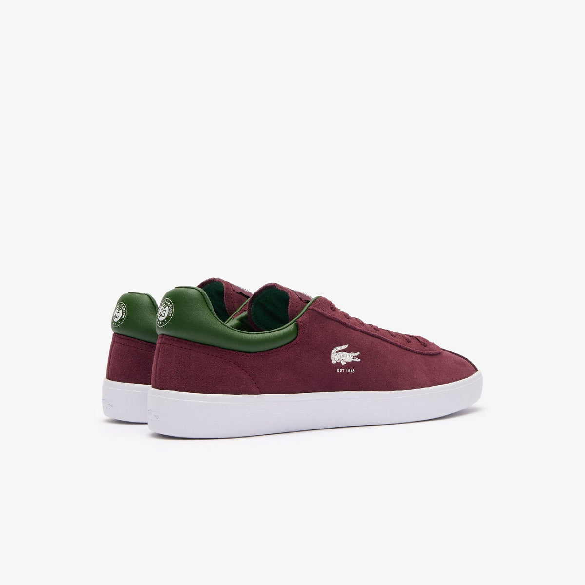 Sneakers Baseshot Lacoste x Roland-Garros en cuir - Dark Burgundy