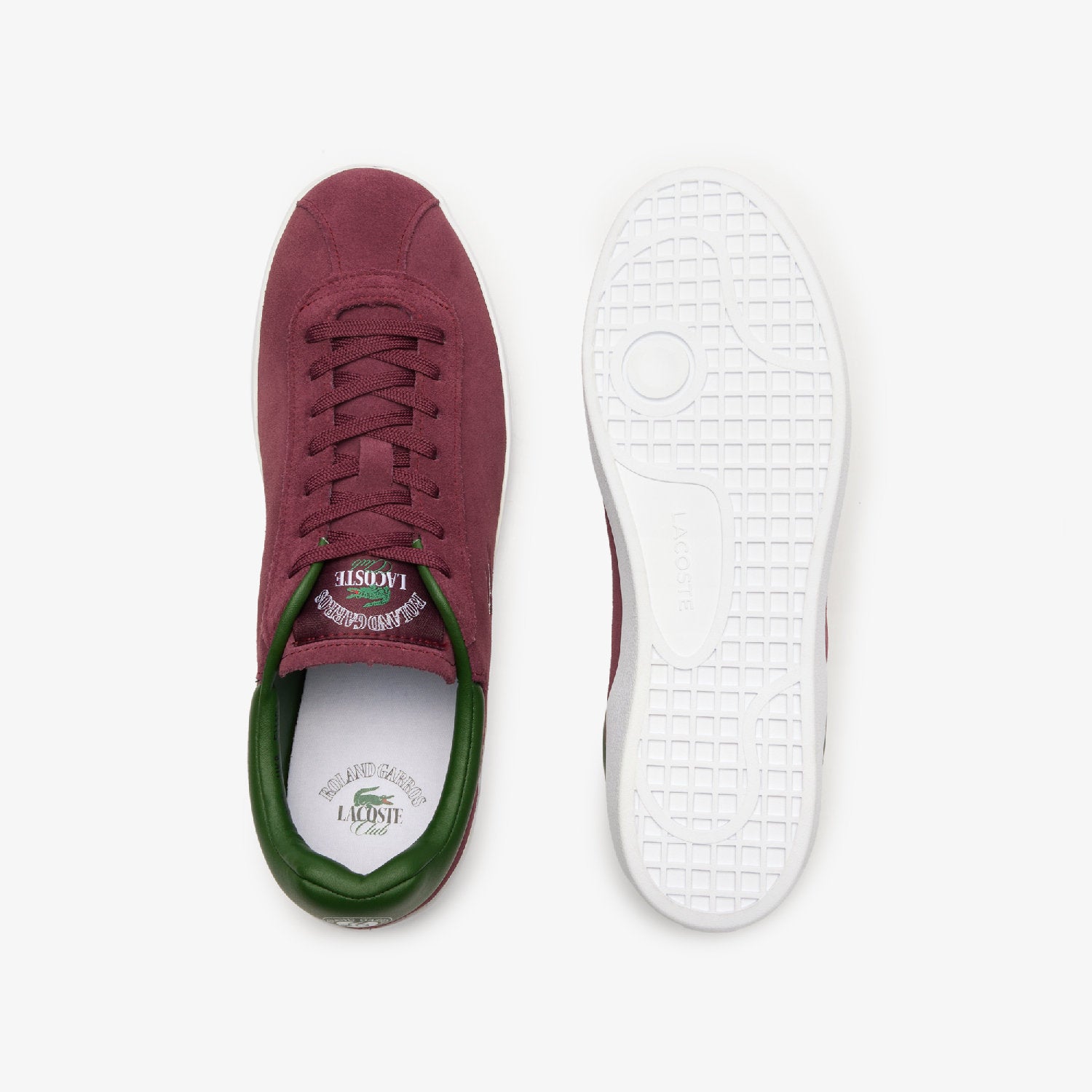 Sneakers Baseshot Lacoste x Roland-Garros en cuir - Dark Burgundy