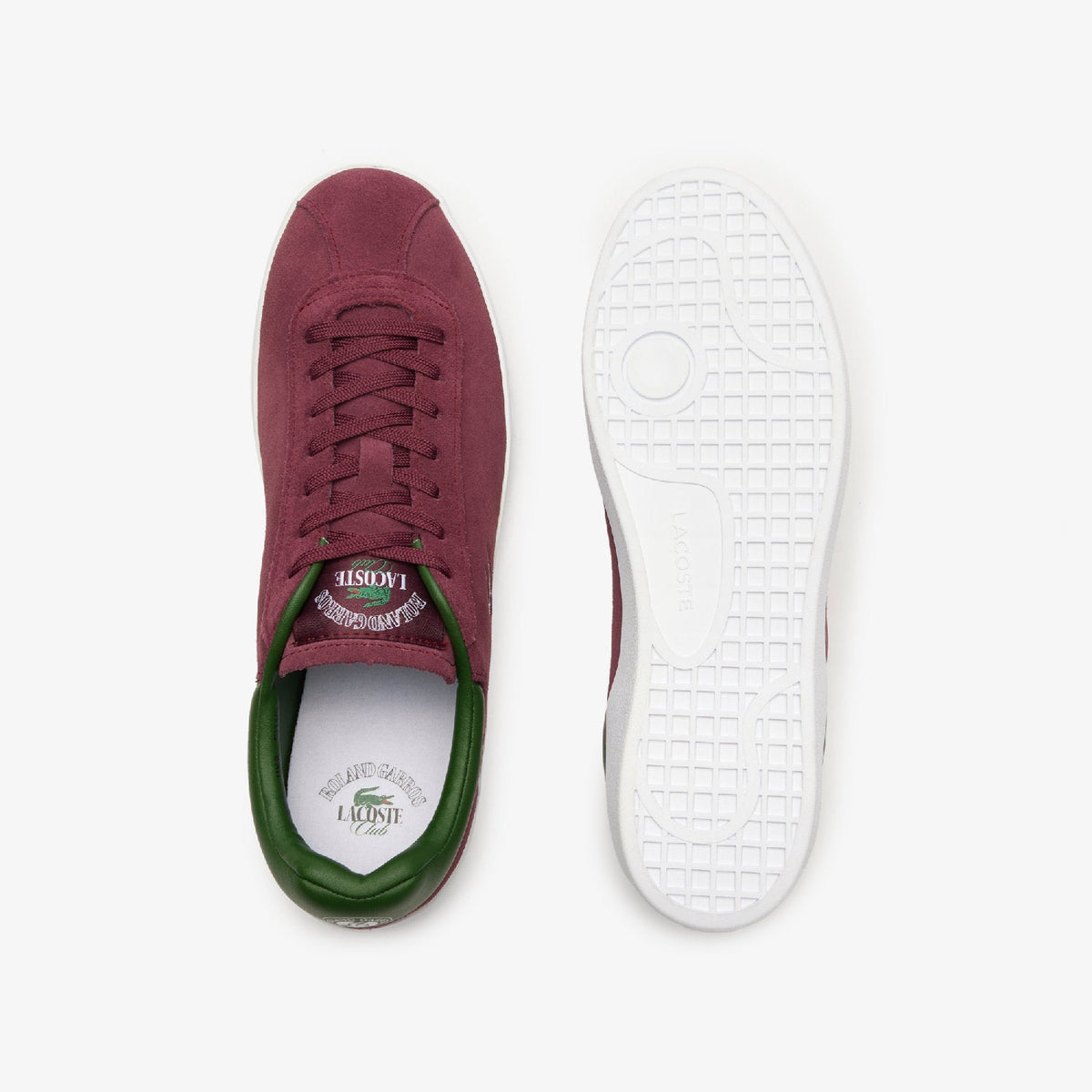 Sneakers Baseshot Lacoste x Roland-Garros en cuir - Dark Burgundy