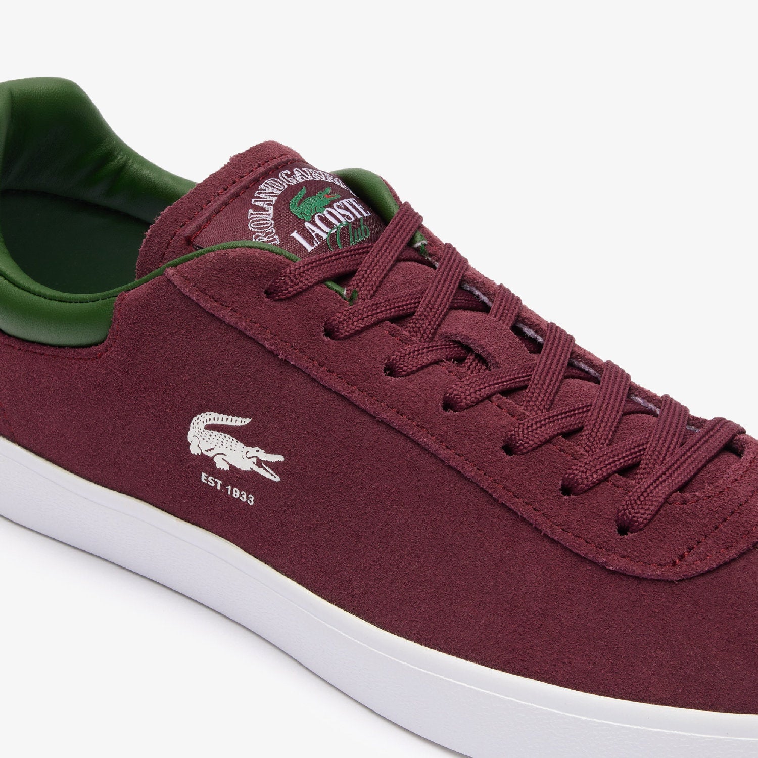 Sneakers Baseshot Lacoste x Roland-Garros en cuir - Dark Burgundy