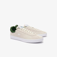 Sneakers Baseshot Lacoste x Roland-Garros en cuir - Off White & Green