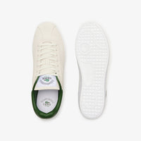 Sneakers Baseshot Lacoste x Roland-Garros en cuir - Off White & Green
