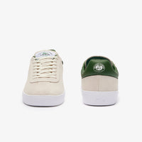 Sneakers Baseshot Lacoste x Roland-Garros en cuir - Off White & Green