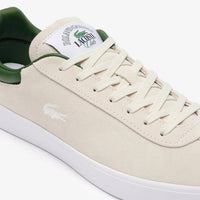 Sneakers Baseshot Lacoste x Roland-Garros en cuir - Off White & Green