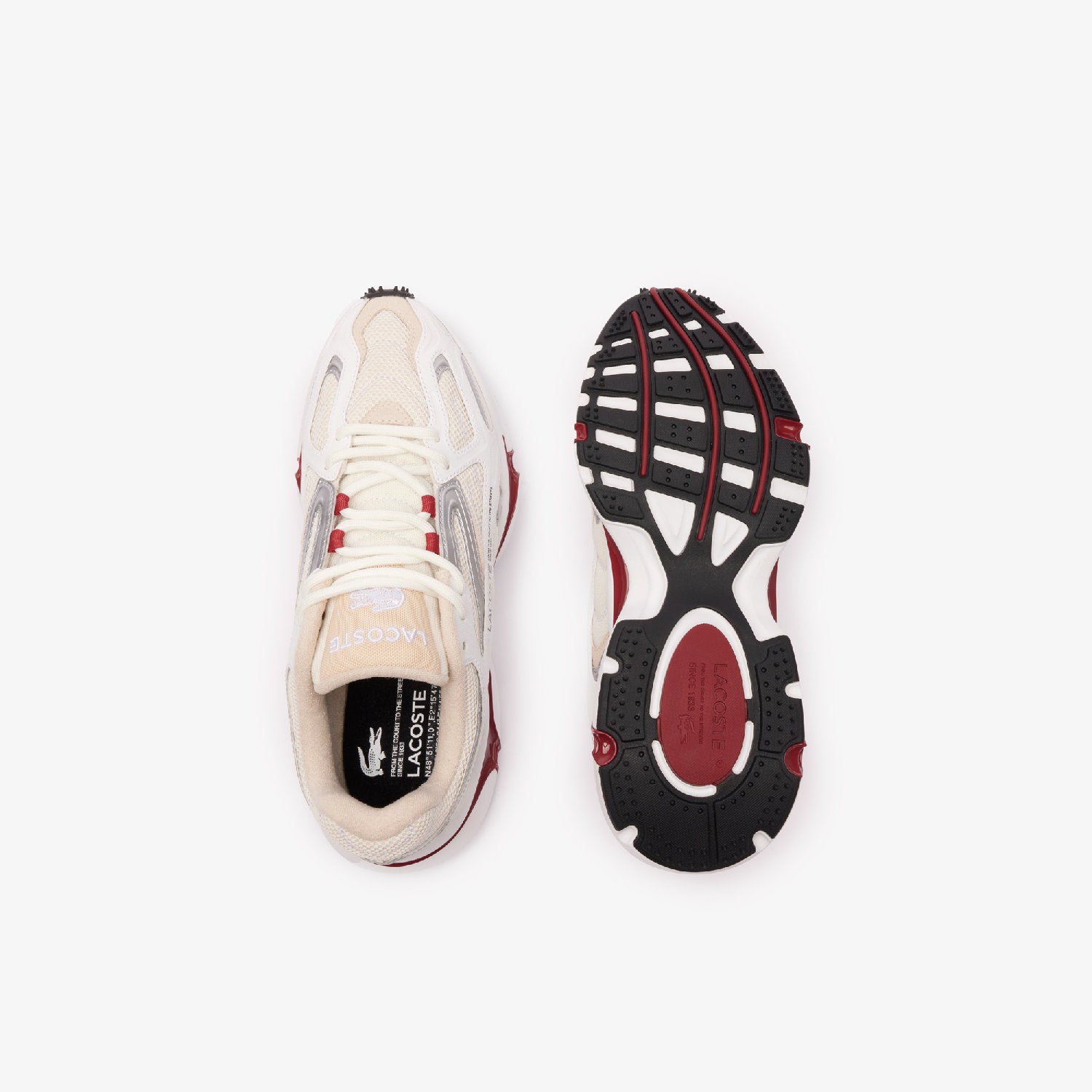 Sneakers L003 2K24 en cuir - White & Burgundy