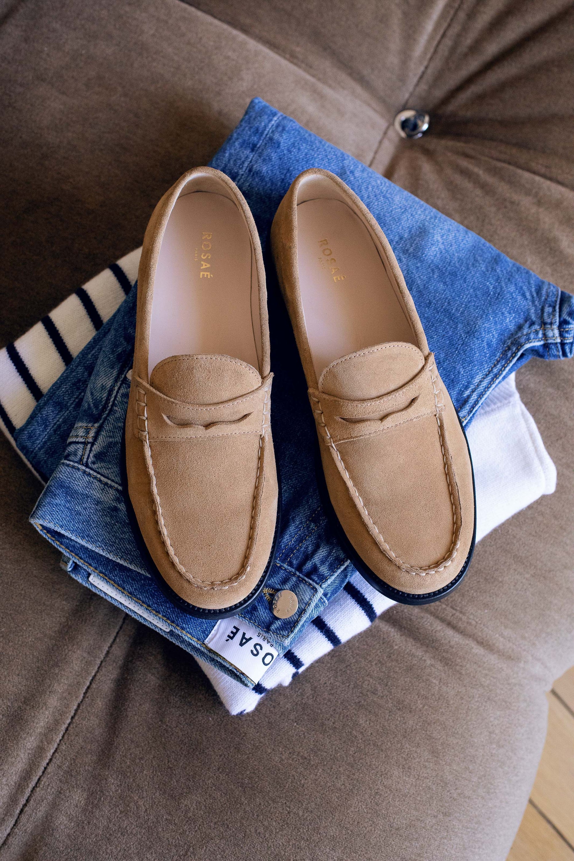 Mocassins Les Valentin en cuir - Beige