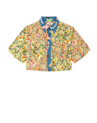 Oversized short shirt - Multicolor Pineapple