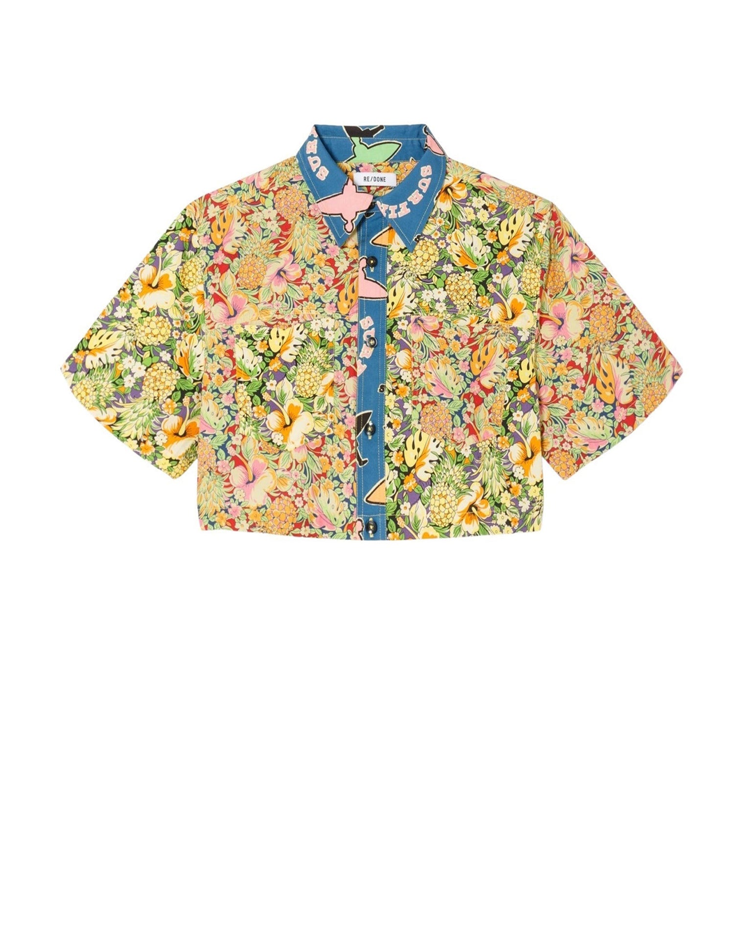 Oversized short shirt - Multicolor Pineapple