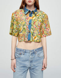 Oversized short shirt - Multicolor Pineapple