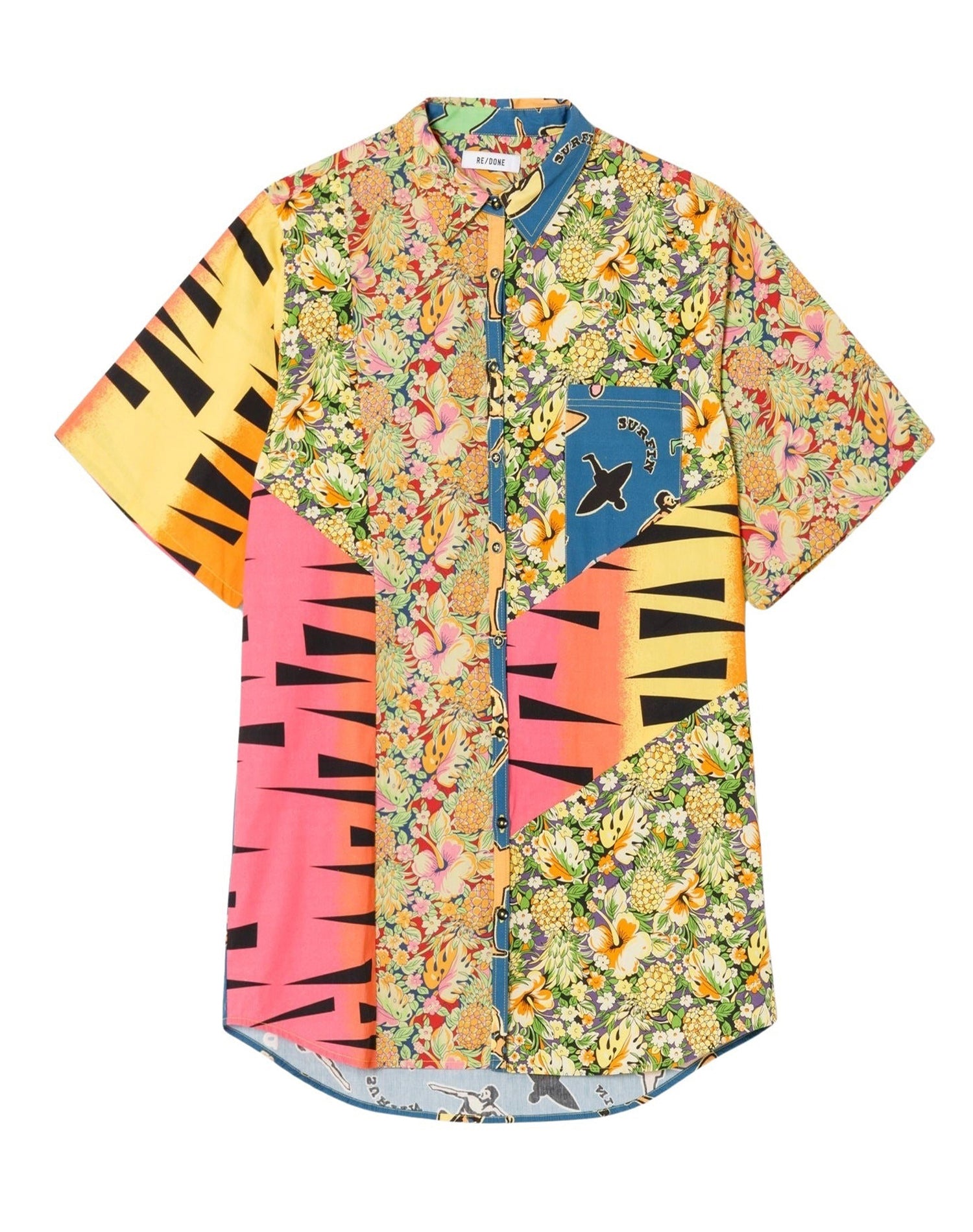 Oversized shirt dress - Multicolor Pineapple