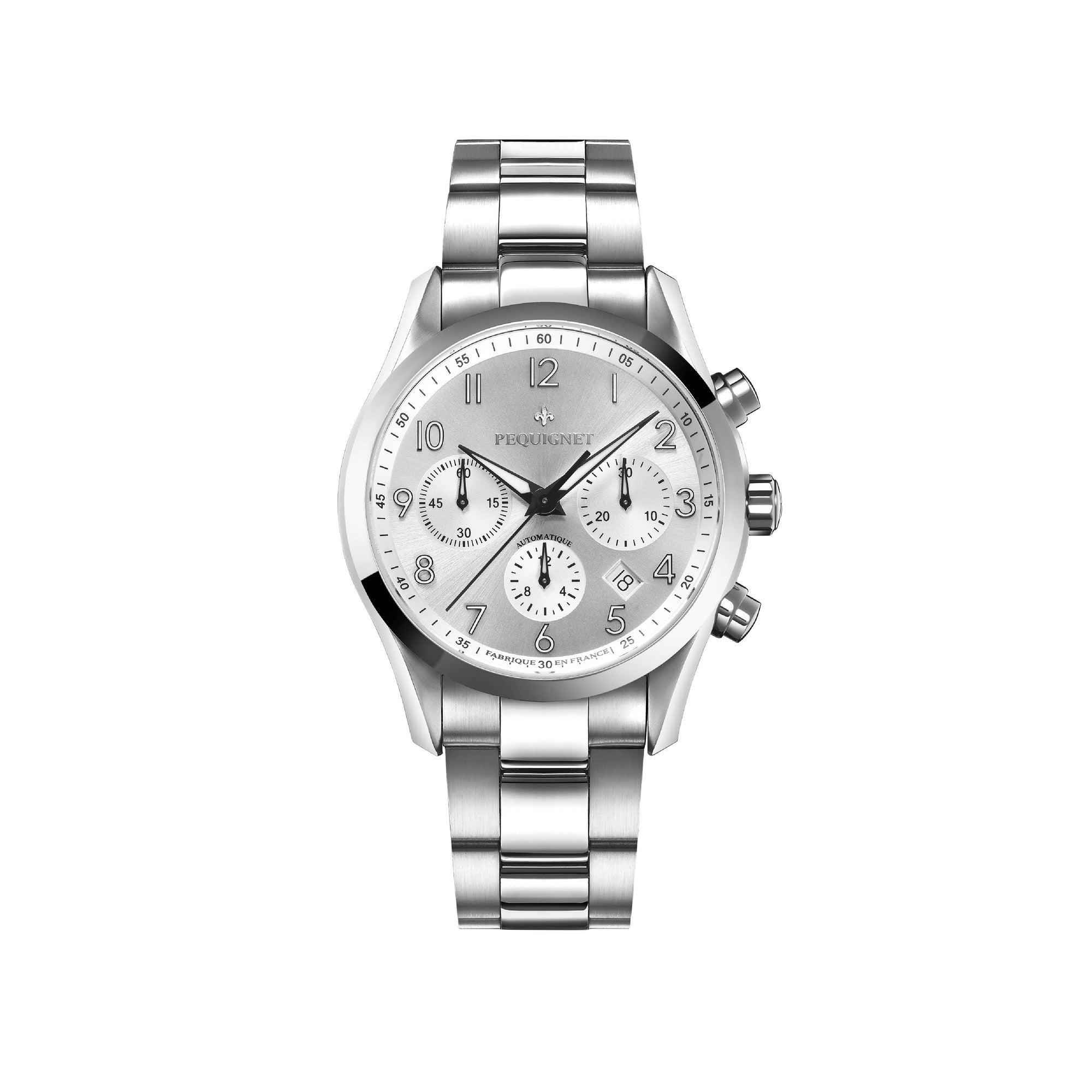 Chrono Élegance 42 mm steel watch - White