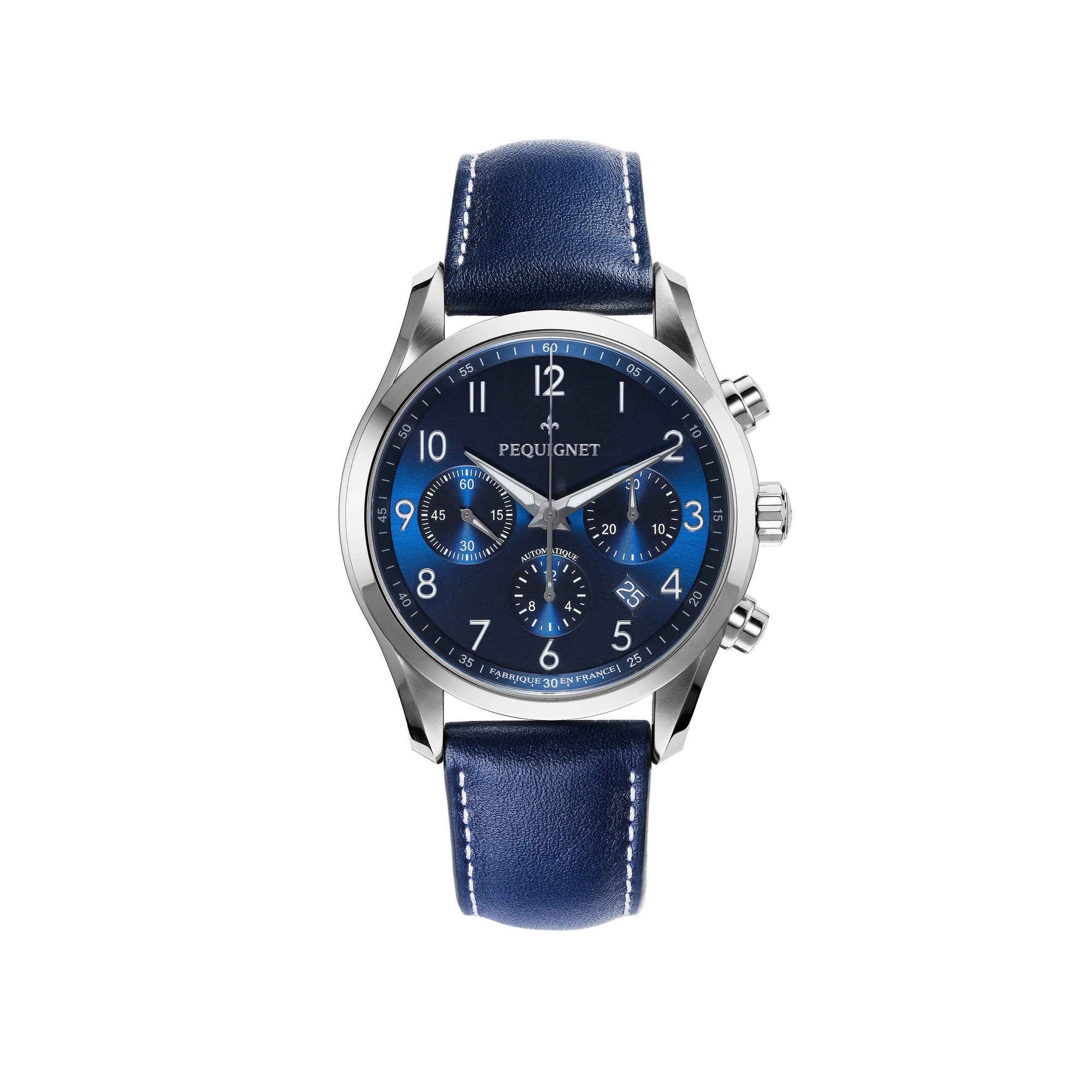 Elegance Chrono watch in steel 42 mm - Blue