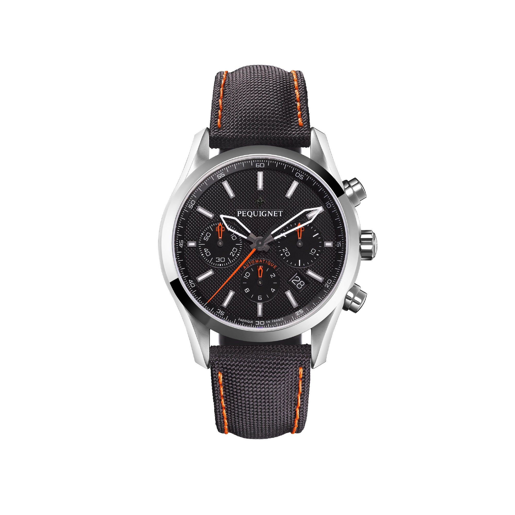 Montre Chrono Élegance en acier 42 mm - Noir