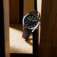 Montre Chrono Élegance en acier 42 mm - Noir