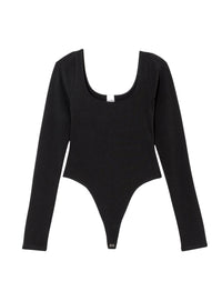Scoop-neck bodysuit - Black