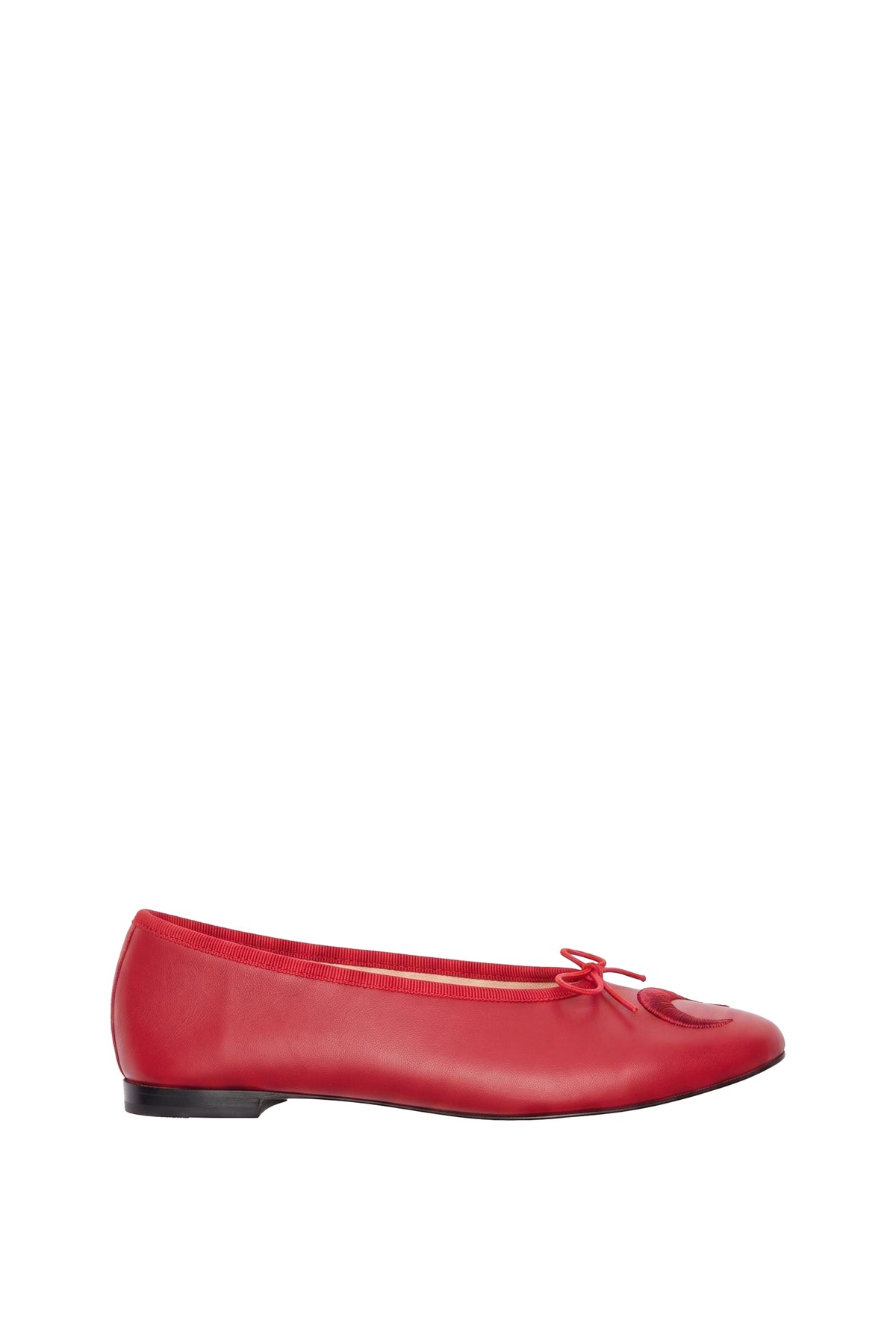Ballerines Repetto x Marine Serre en cuir - Dark Red