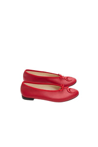 Ballerines Repetto x Marine Serre en cuir - Dark Red