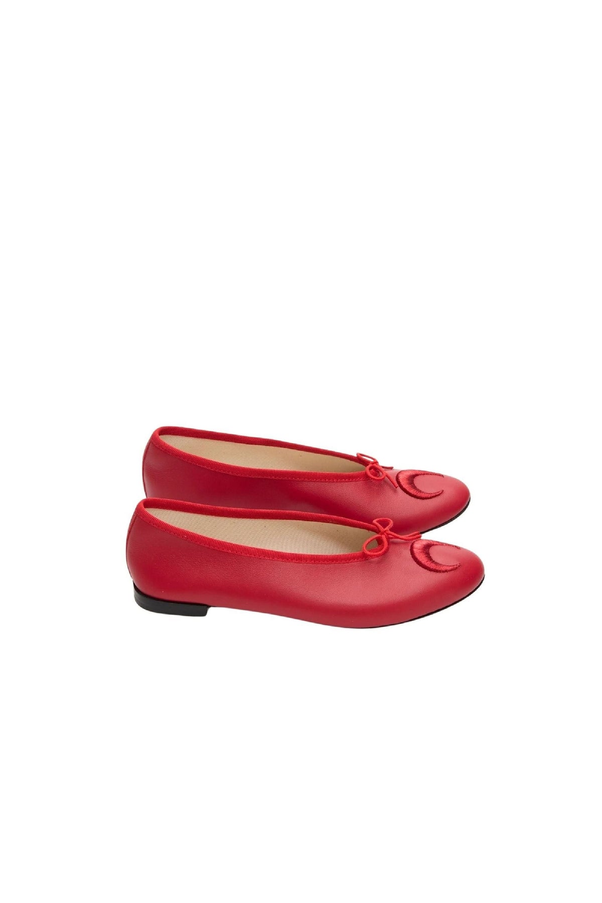 Ballerines Repetto x Marine Serre en cuir - Dark Red