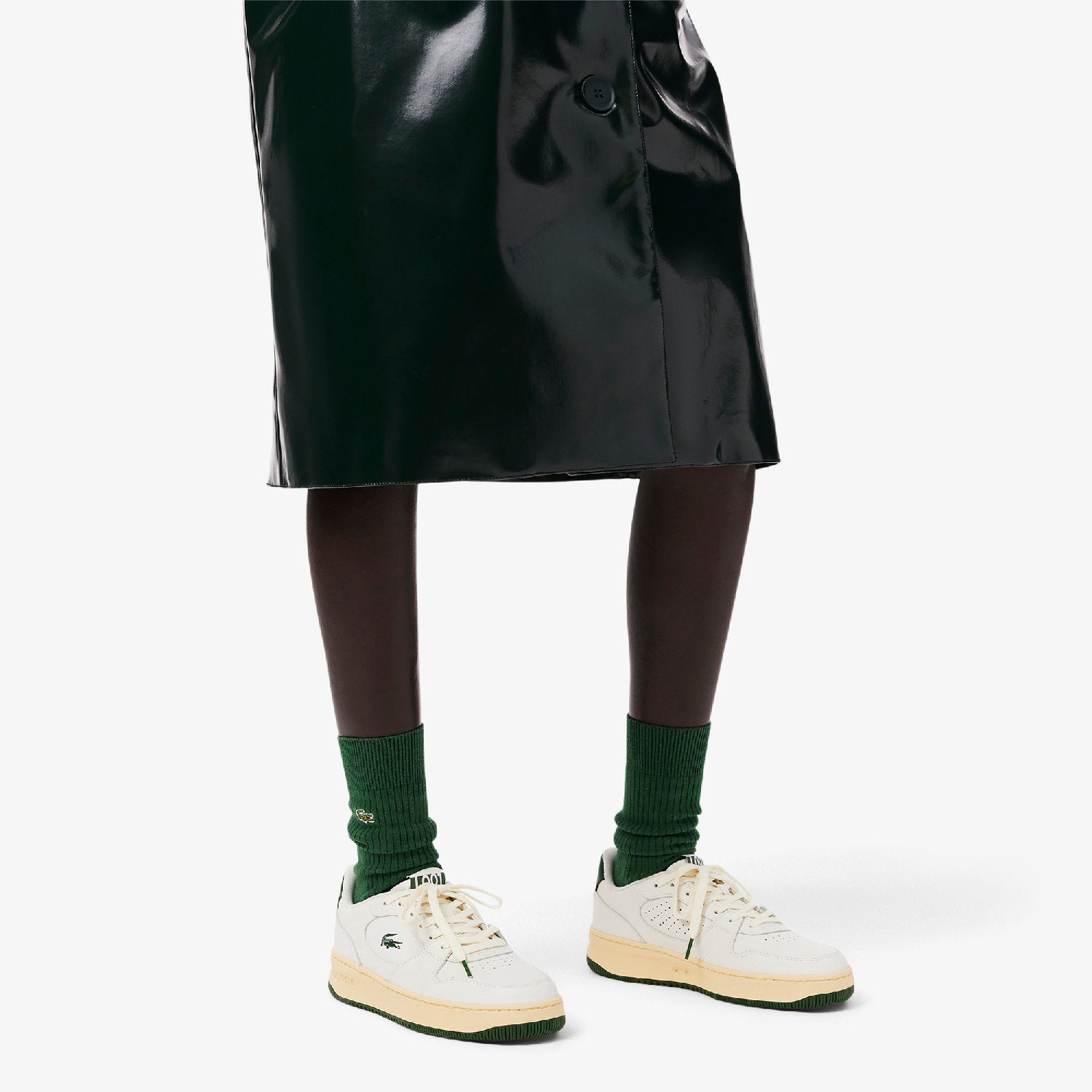 L001 Set sneakers in leather - Off White & Green