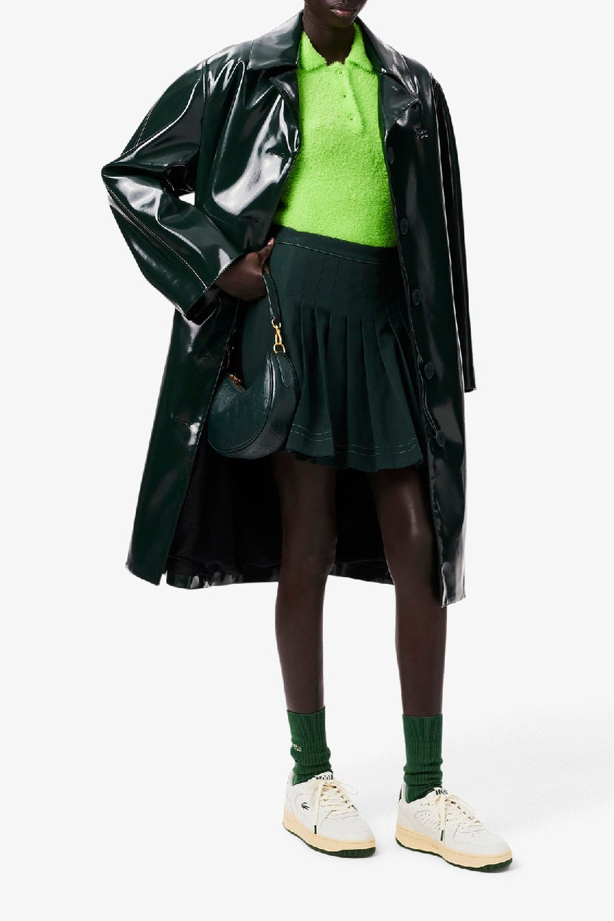 L001 Set sneakers in leather - Off White & Green