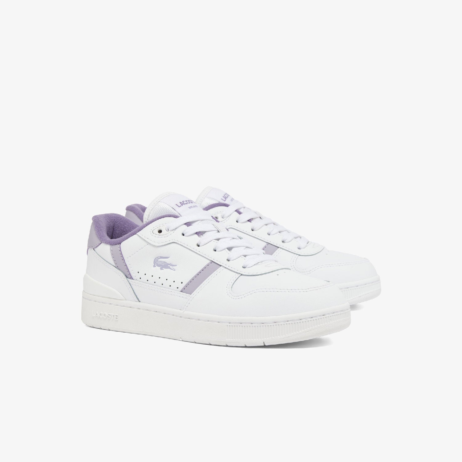 Sneakers T-Clip Set en cuir - White & Light Purple