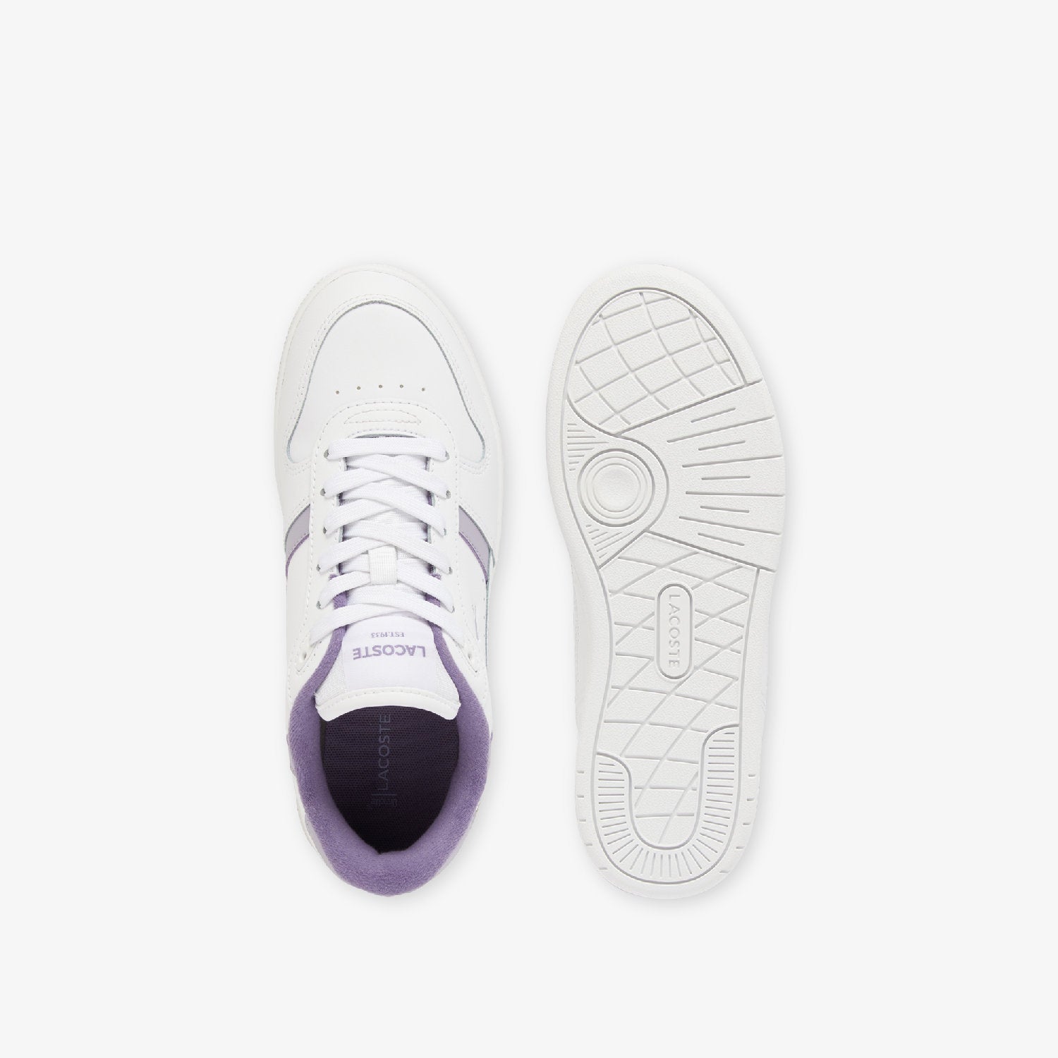 Sneakers T-Clip Set en cuir - White & Light Purple
