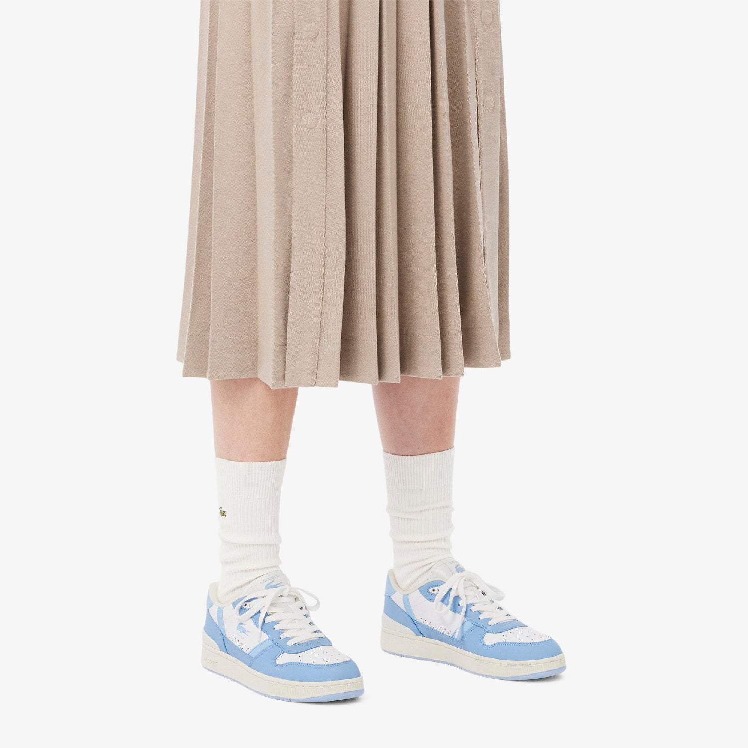 Sneakers T-Clip Set en cuir - White & Light Blue