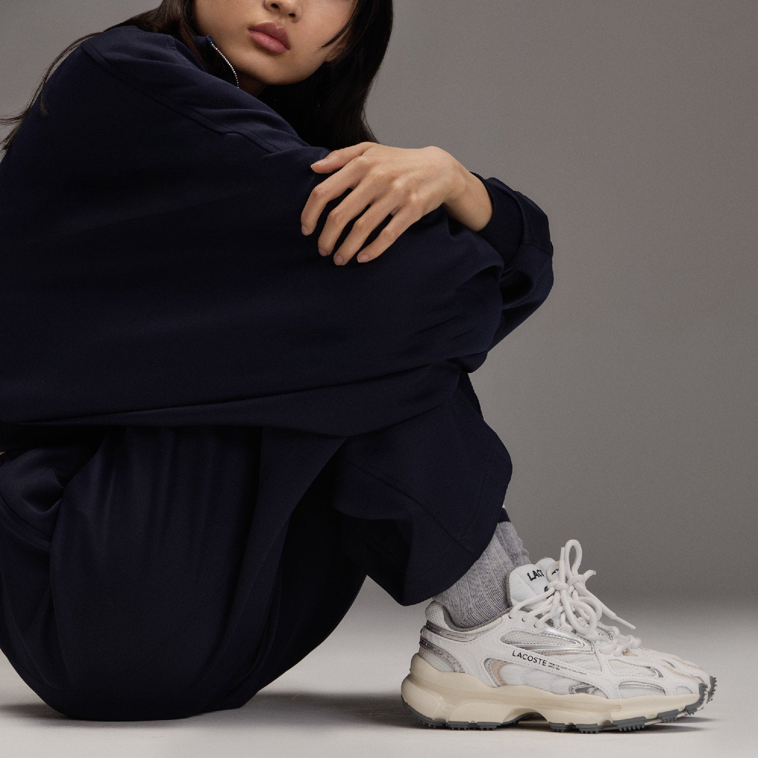 Sneakers L003 2K24 en cuir - White & Grey