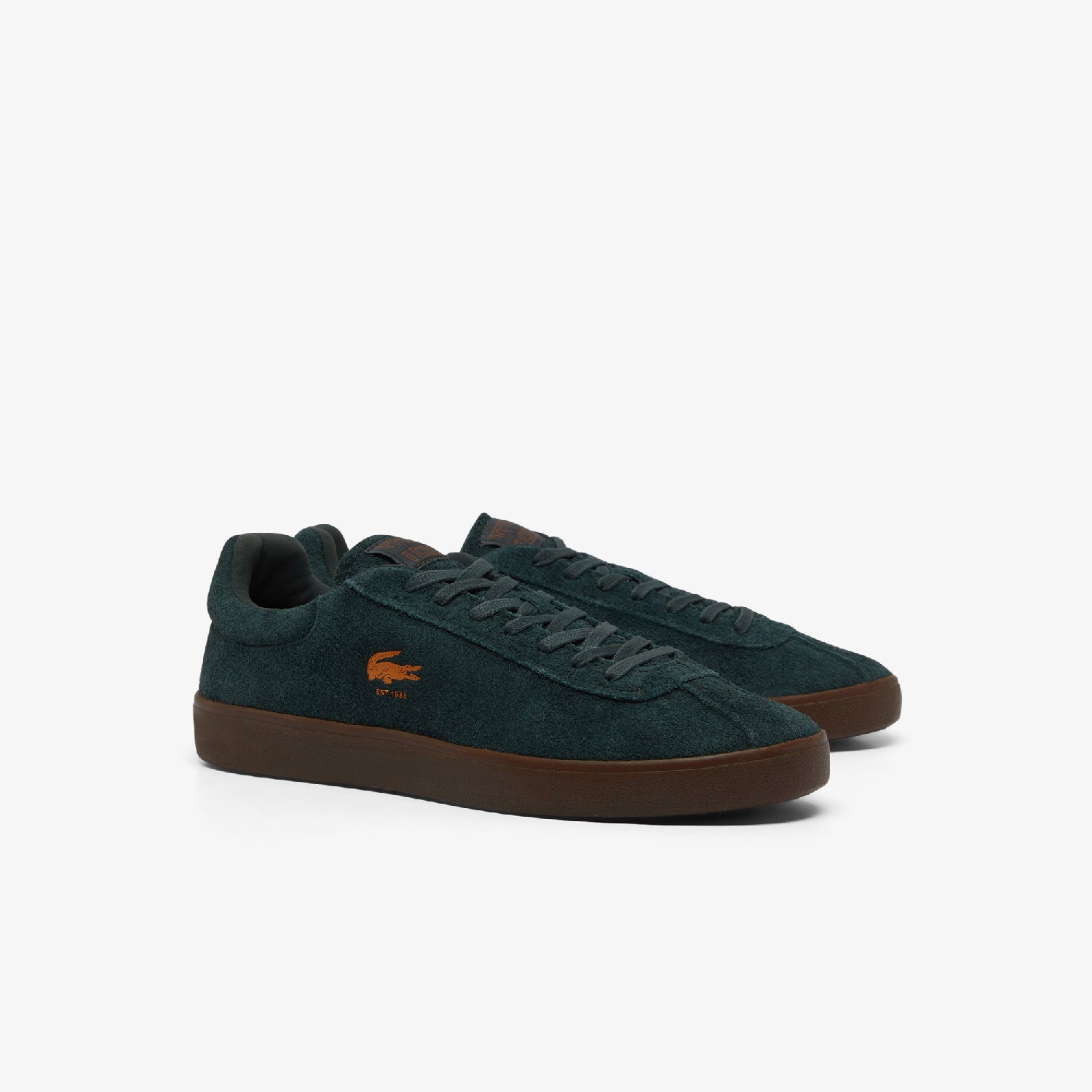 Sneakers Baseshot en daim - Dark Green & Gum