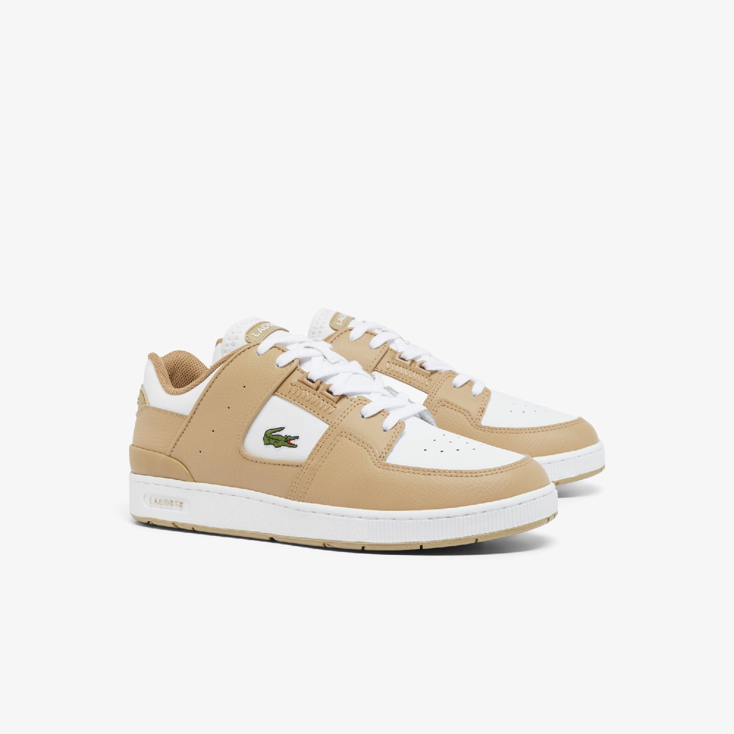 Sneakers Court Cage en cuir - Light Brown & White