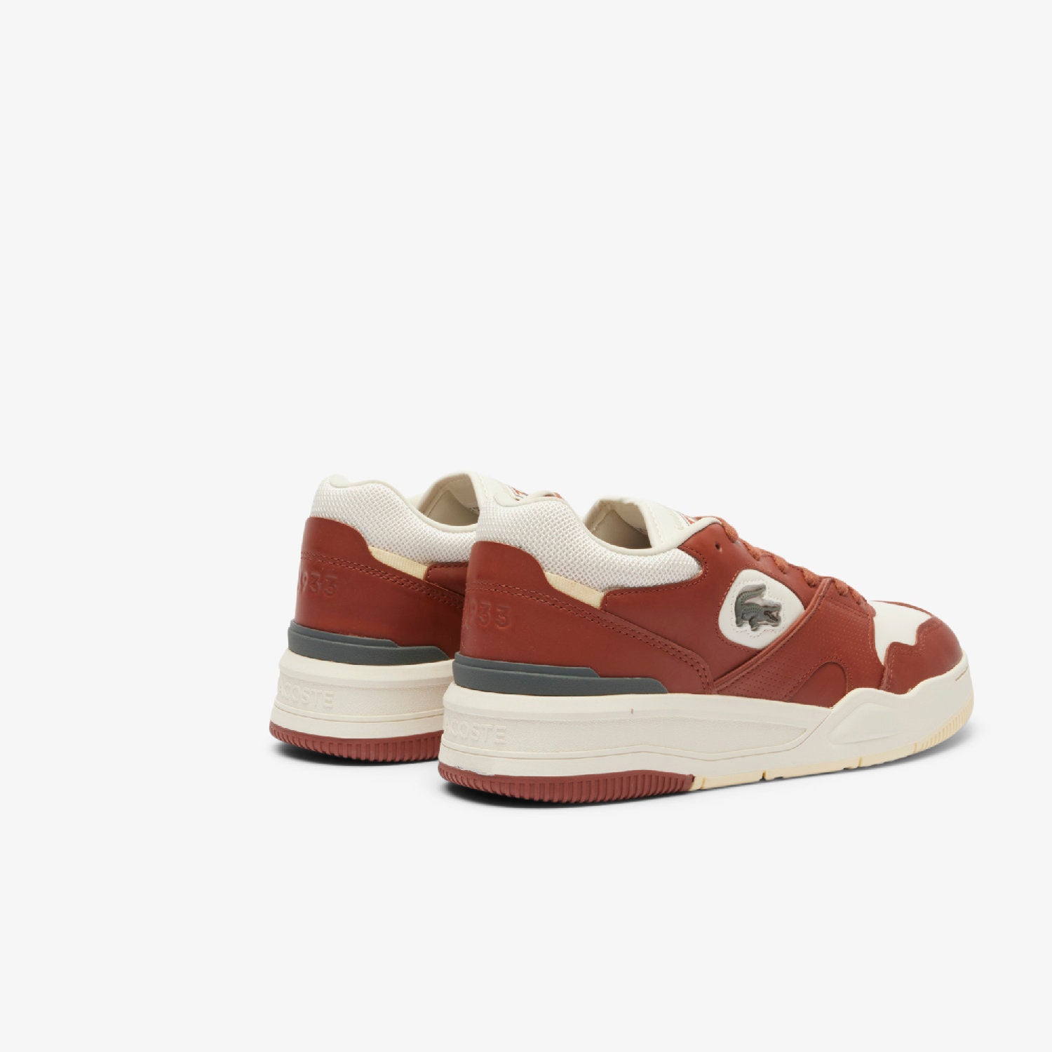 Lineshot sneakers in leather - Burgundy & Off White