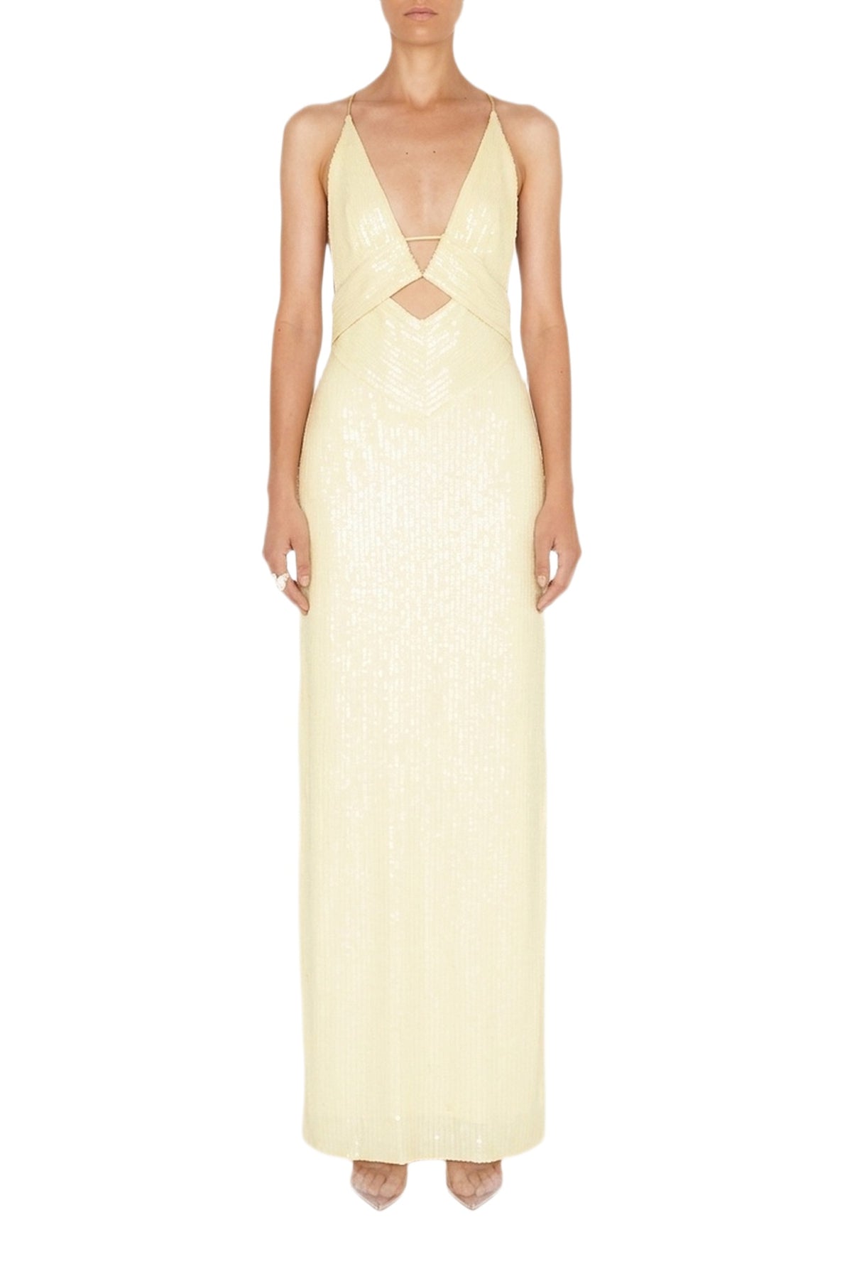 Robe longue Prism à paillettes - Buttermilk