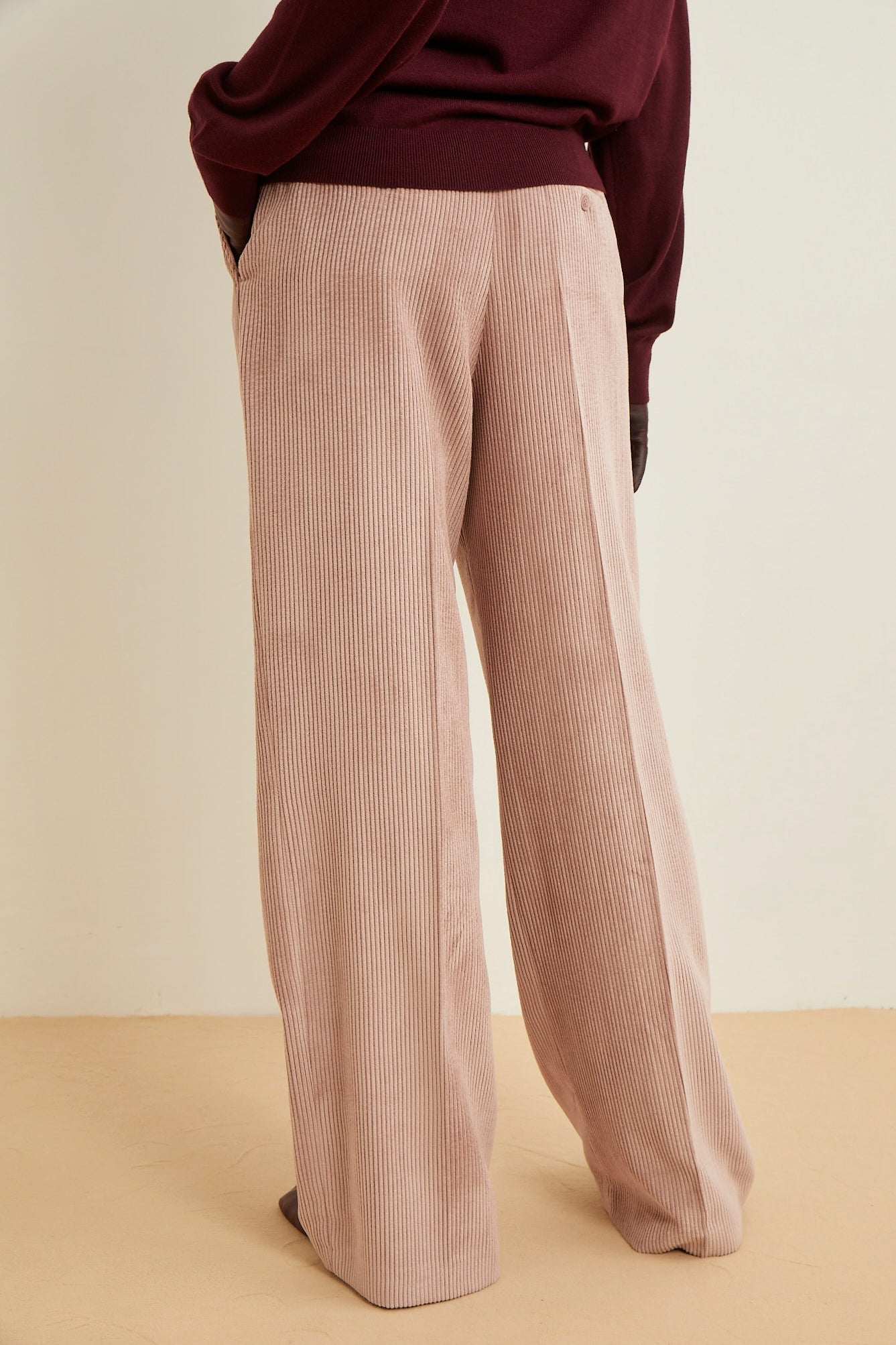 Pantalon Cloche en velours - Pink