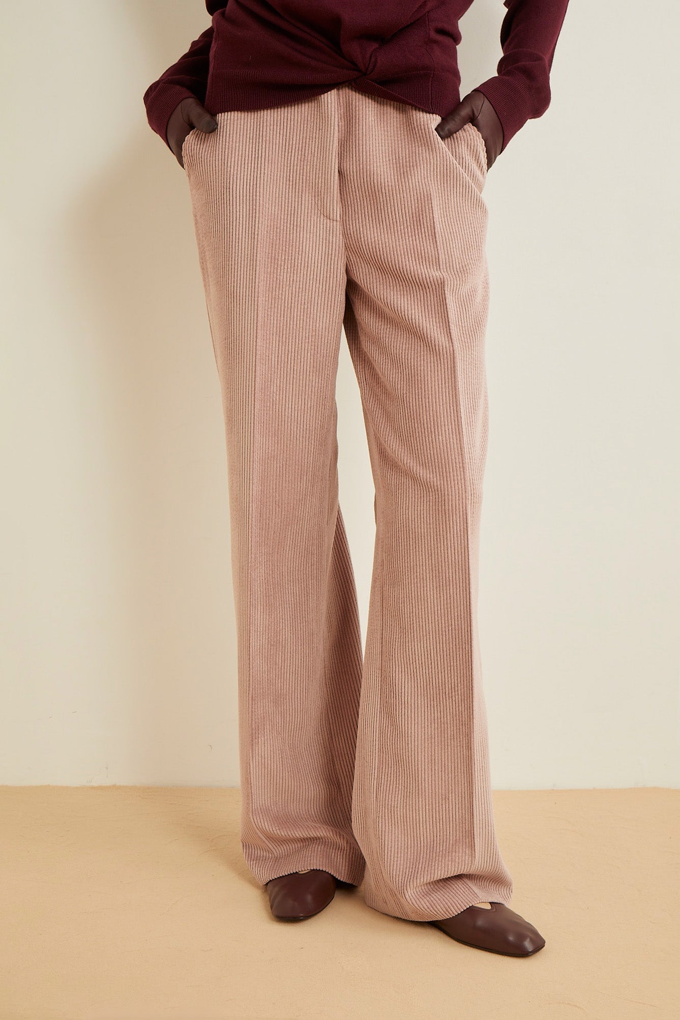Pantalon Cloche en velours - Pink