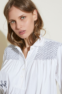 ZNOSTOCK_WHITE & INDIGO SHIRT NORD - White & Indigo