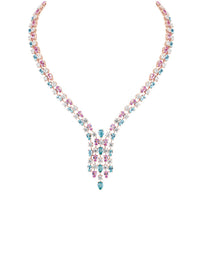 1qty NEW / Vermeil Collier cravate sur vermeil rose serti de burmalite™ taille poire // RECO : 1800€